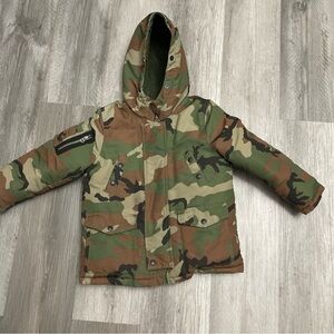 Polo Ralph Lauren Kids' Puffer Coat, Size 6, Down Full Zip with Snap Hood  Camo
